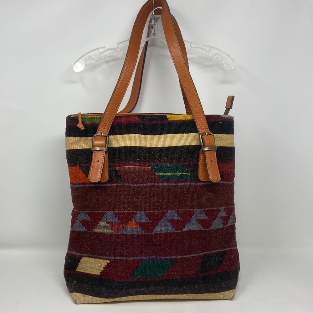 Yun Art , Kilm, Wool Ethnic Carpet Bag Purse